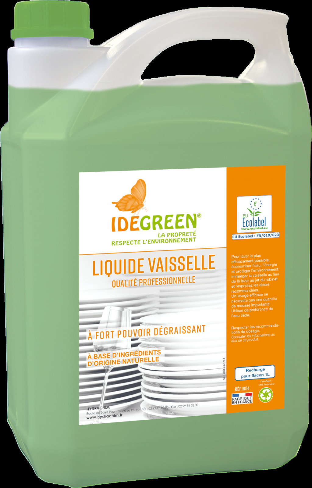 Liquide vaisselle à fort pouvoir dégraissant à base d'ingrédient d'origine naturelle