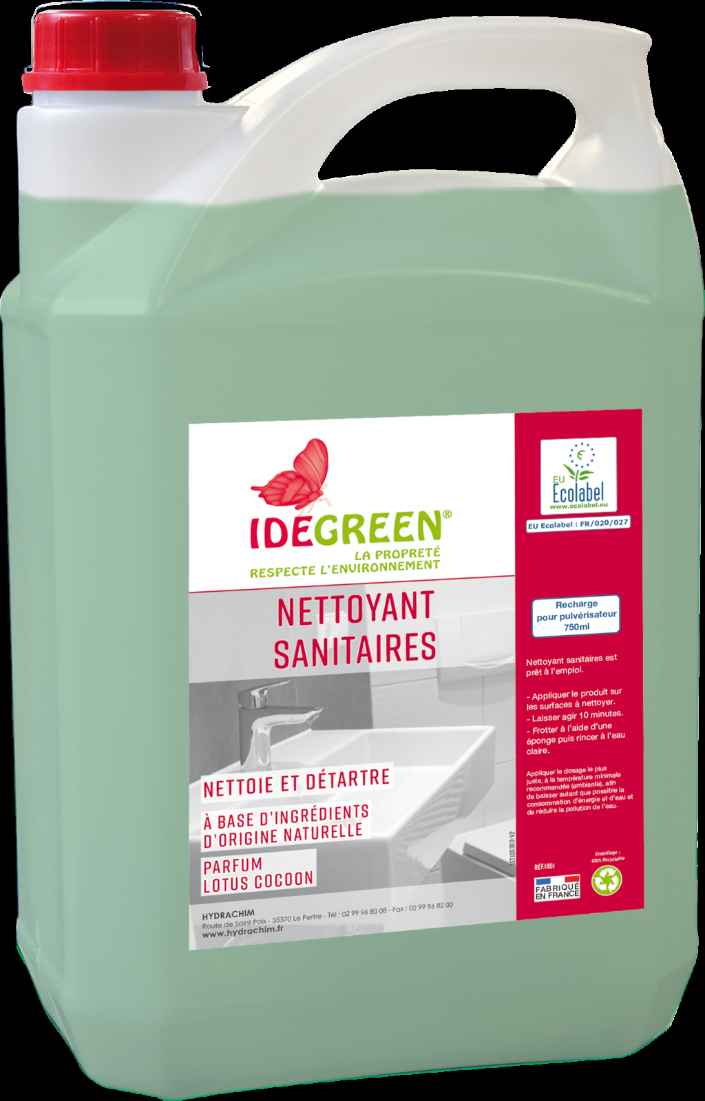 Nettoyant sanitaire Eco Label IDEGREEN pour professionnel à Paris